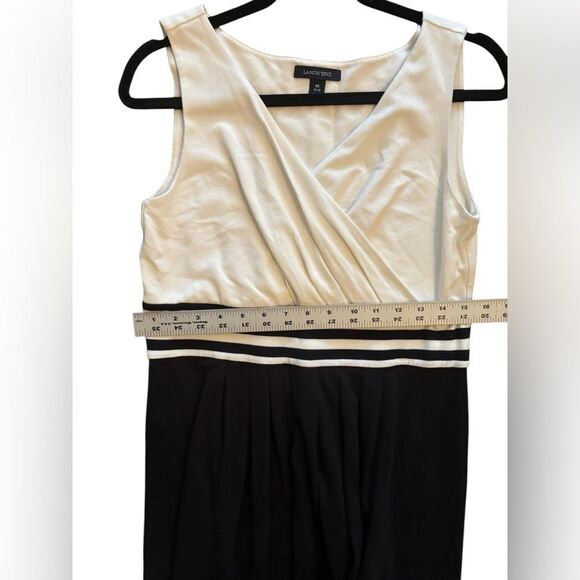 Lands end Women’s Black/Cream Sleeveless Dress-size 10-12 - Picture 2 of 6